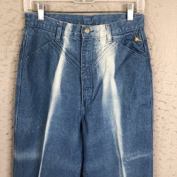Vintage Jewells Classic Bottoms Jeans Juniors 11 Blue Faded Bareback Western - Picture 2 of 16